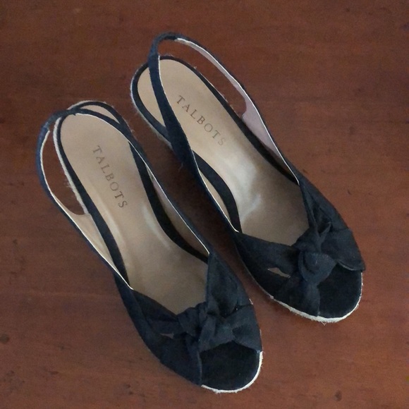 Talbots black canvas espadrille wedge. 3.5” heel. Very nice and barley worn. - Picture 2 of 6